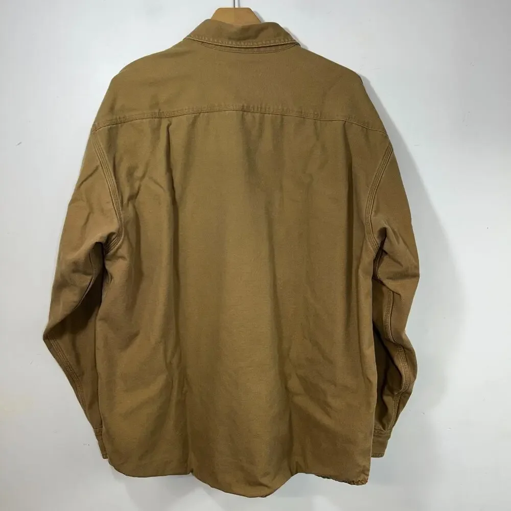 Carhartt Mens L S96 BRN Vintage Flannel Lined Cotton Chore Shacket RARE - Picture 3 of 10